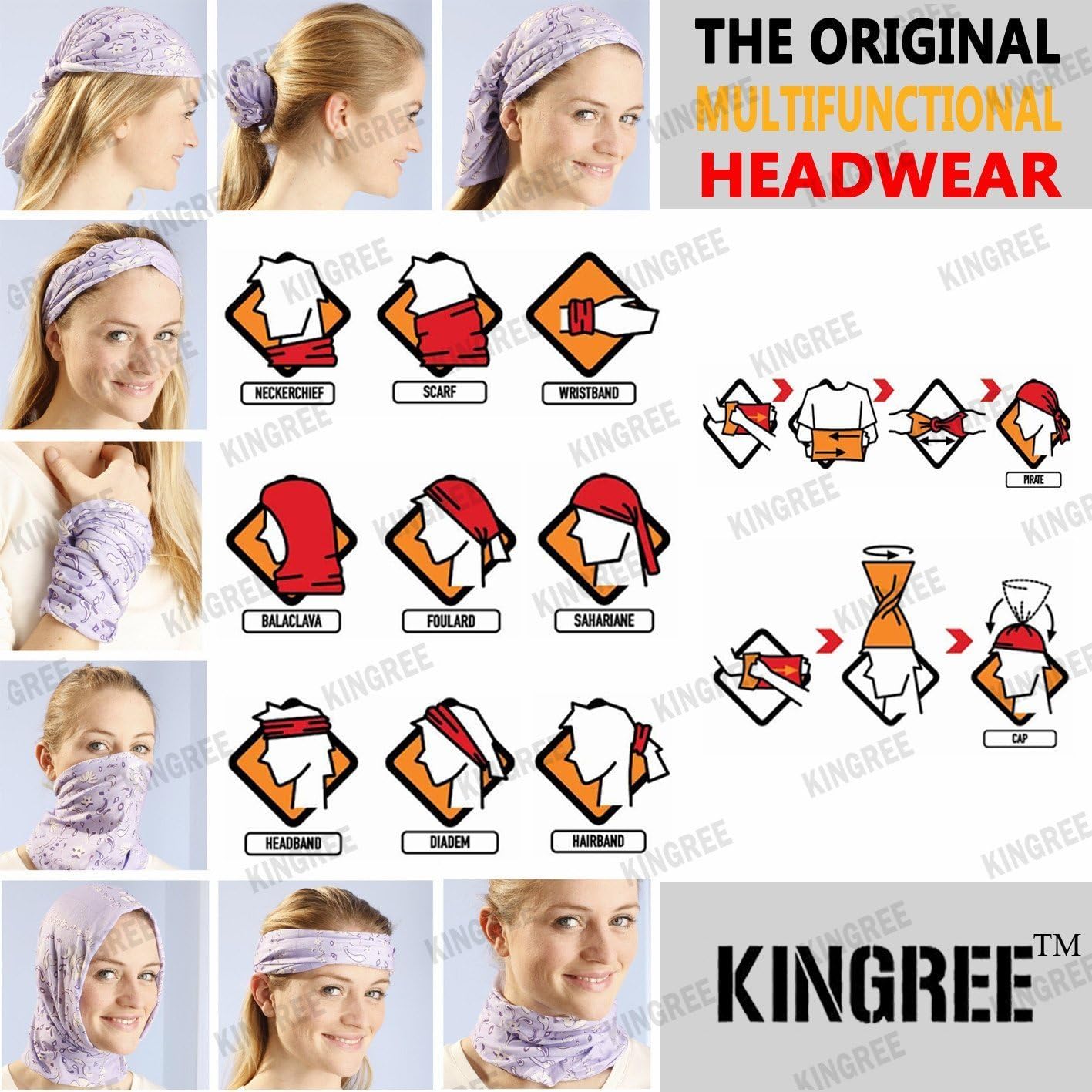 KINGREE 9PCS Face Mask Bandanas Headband Head Wrap Scarf Neck Warmer Headwear Balaclava for for Dust Sun Wind (Totem 1): Clothing