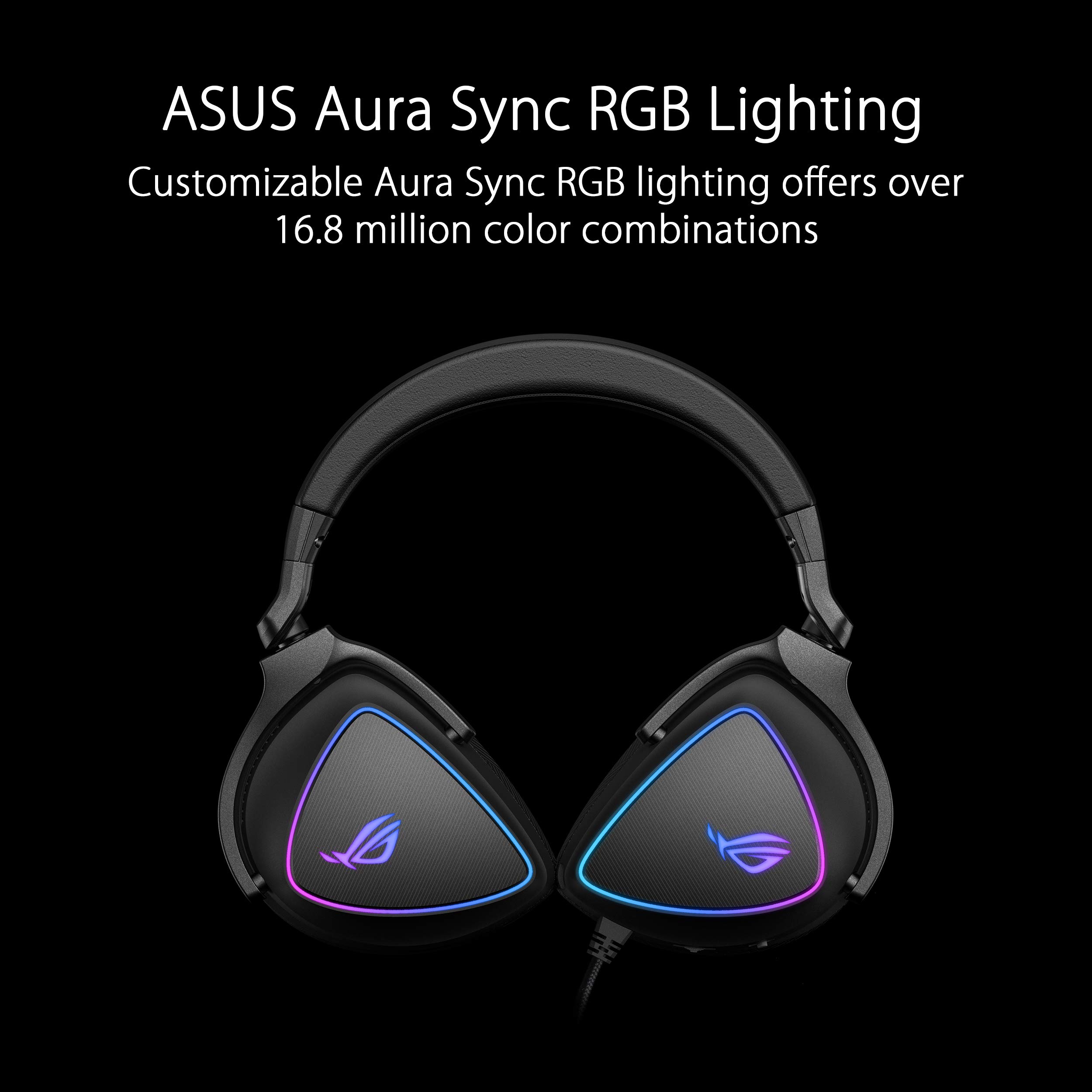ASUS ROG Delta S Gaming Headset with USB-C | Ai Powered Noise-Canceling Microphone | Over-Ear Headphones for PC, Mac, Nintendo Switch, and Sony Playstation | Ergonomic Design , Black