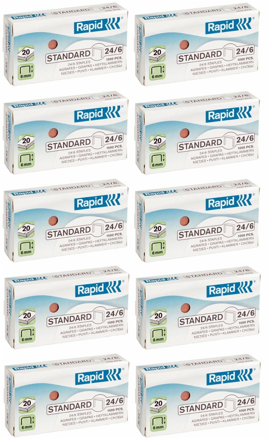 Leitz Staples 24/6 mm Standard Copper Plated Value Pack includes 10 x 1000 mm) 24/6