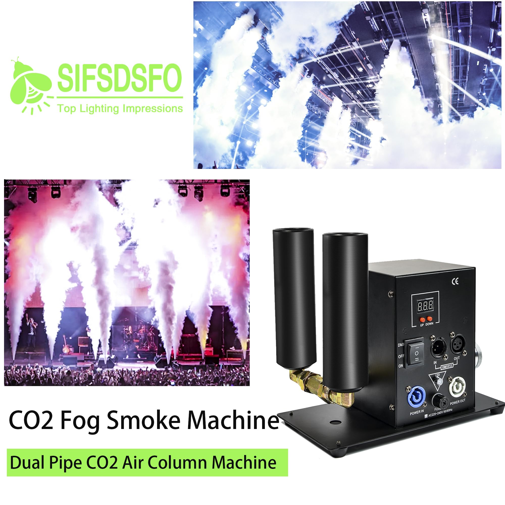 Mua Double-Pipe CO2 Fog Smoke Machine 150w Vertical CO2 Air Column ...