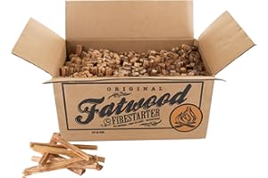 Fatwood Fire Starter Sticks 25lb Box - Indoor or Outdoor All Natural Pine Fire Starters for Campfires, Fireplace, Firepit, Wood Stove, or BBQ Grill - Kindling Wood Firewood Lighter by Pure Garden