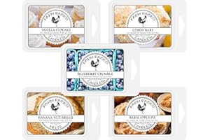 Bakery Wax Melts 5 Pack 16 Ounces Warmer Melts - Candle - 100% Plant-Based Soy American Made - Scented Wax Warmer Cubes. Vanilla Cupcake, Apple Pie, Almond Farm Raised Candles