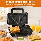 Innoteck Deep Fill 2 Slice Sandwich Toaster 900W Ceramic Plates Black Chrome view 7