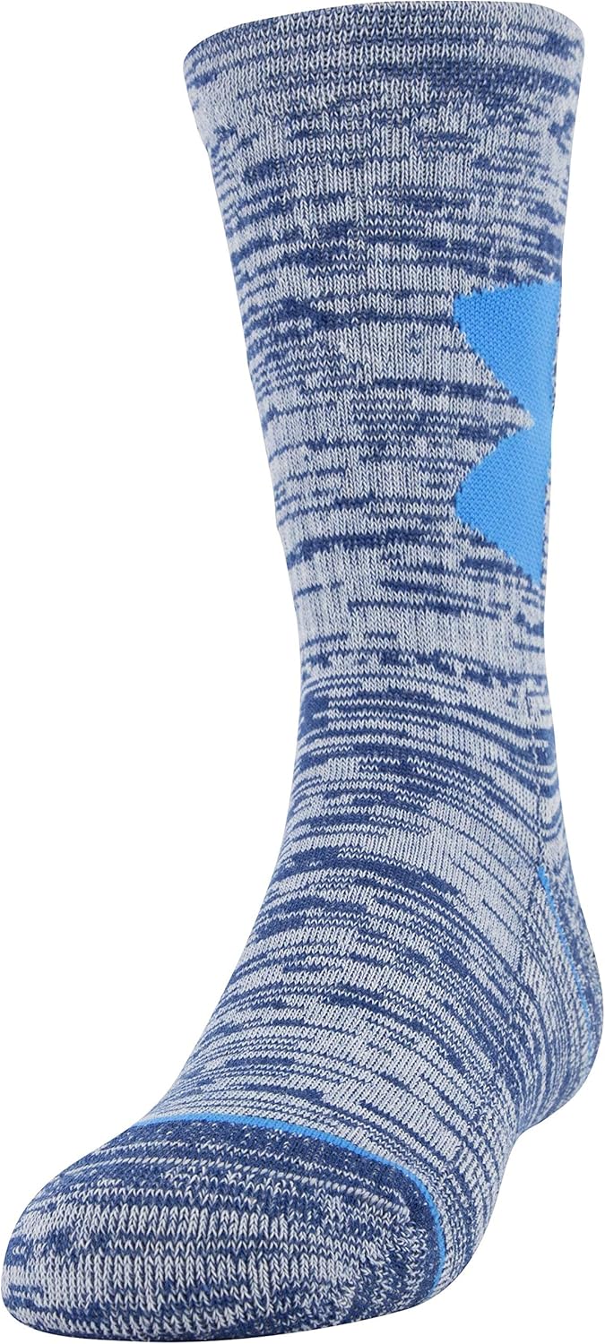 Under Armour Youth Phenom Crew Socks, 3-Pairs, Graphite Blue/Halo Gray, Shoe Size: Youth 13.5K-4Y: Sports & Outdoors