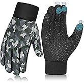 AOTOW Kids Winter Warm Sports Gloves - Cold Weather Thermal Snow Bike Touch Screen Children Mittens Boys Girls