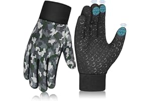 AOTOW Kids Winter Warm Sports Gloves - Cold Weather Thermal Snow Bike Touch Screen Children Mittens Boys Girls