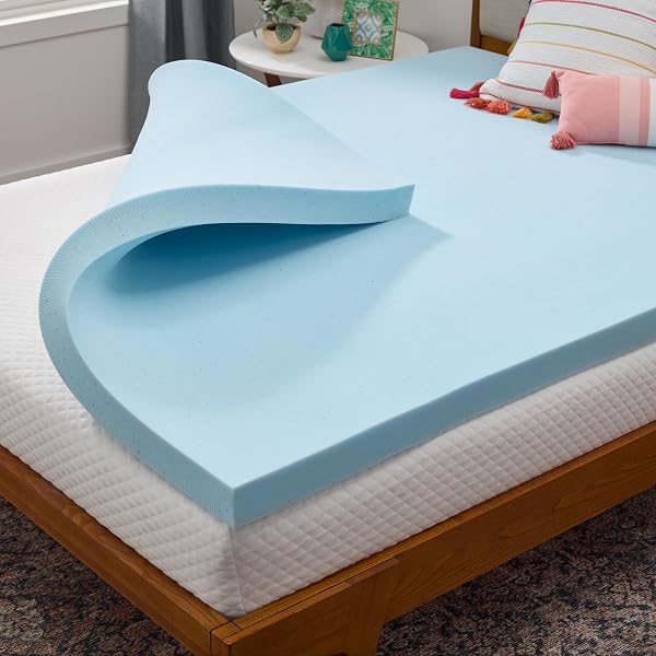 Linenspa Memory Foam Mattress Topper, Twin XL Size - 3 Inch Gel Infused Memory Foam - Plush Feel - Cooling and Pressure Relie