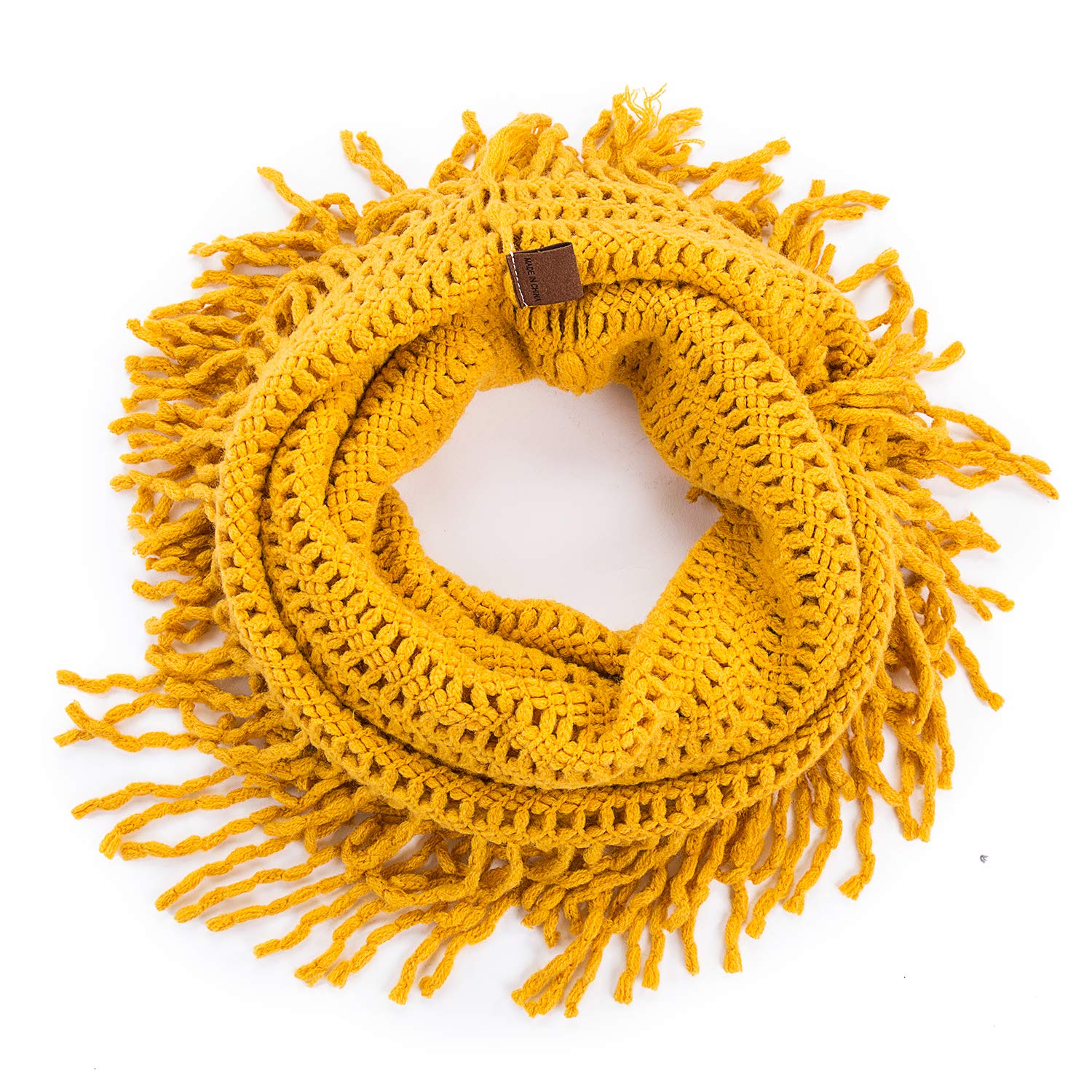 Women's Tassel Infinity Loop Scarf Warm Crochet Knitted Neck Scarves. Women's Tassel Infinity Loop Scarf Warm Crochet Knitted Neck Scarves.