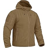 CRYSULLY Mens Fleece Hoodies Jacket Tactical Military Hunting Winter Windproof Warm Hoodie Coat Jackets
