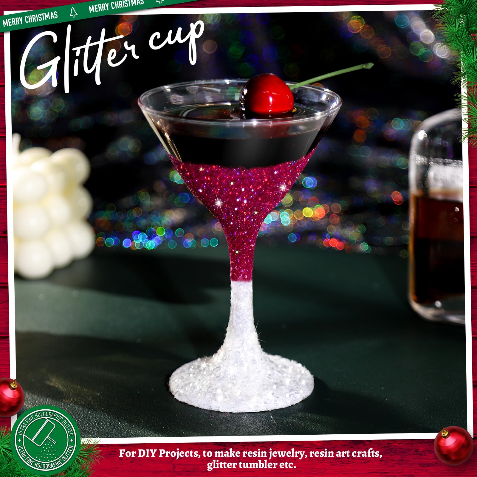 LEOBRO White Glitter, 150g/5.29oz Snow Chunky Glitter for Crafts, Resin, Clear Snow White Flakes, for DIY Tumbler, Hair Face Body Art, Party Christmas Decorations, 1/24