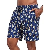 Flytop Mens Swim Trunks, Quick Dry Mesh Liner Board Shorts, Zipper Pockets, Above-Knee Bathing Suit