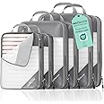 NICOSHOW 6 Set Compression Packing Cubes, Compressible Travel Packing Cubes Travel Essentials, Luggage Organizers for Carry-o