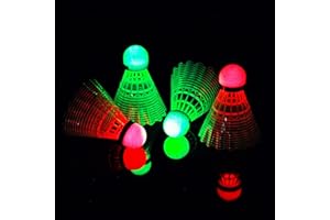 E-Jet LED Badminton Shuttlecocks, Badminton Birdies 4pcs - Lighting Glow in The Dark Night, White (EOB332562020)