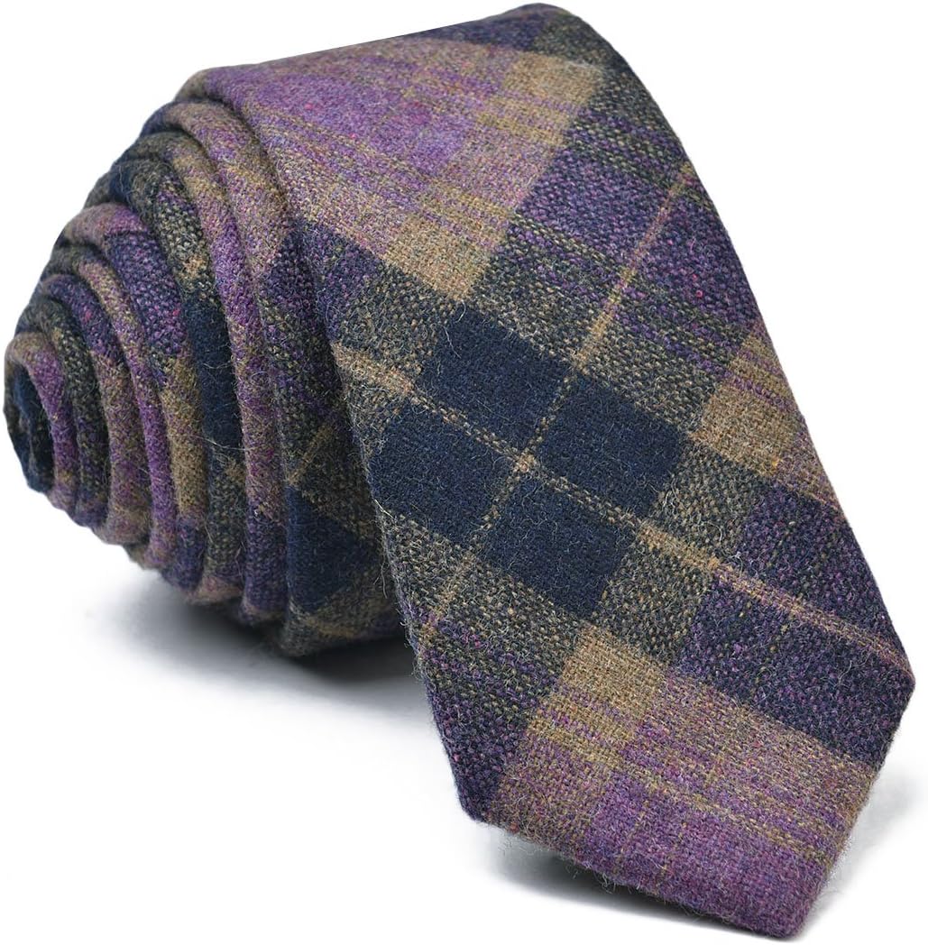 Mens Necktie Skinny Tie Tweed Pattern Woolen Neck Tie