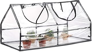 Relaxdays, transparent Gewächshaus Folie, PVC, Stecksystem, Schrägdach, Balkon & Garten, Frühbeet, HBT: 60 x 120 x 60 cm