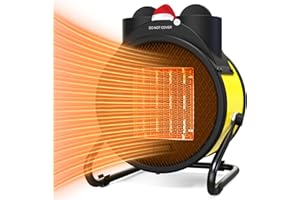SEEYANG Electric Patio Heater - Outdoor Portable Space Heater, with 3 Modes, 3S PTC Fast Heat, Thermostat with Overheat Protection, Space Heaters for Room, Patio, Garage, Greenhouse, Indoor Use