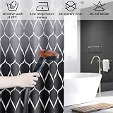 GERUIKE Extra Wide Weighted Shower Curtain 240 x 200 cm Grey Wave view 3