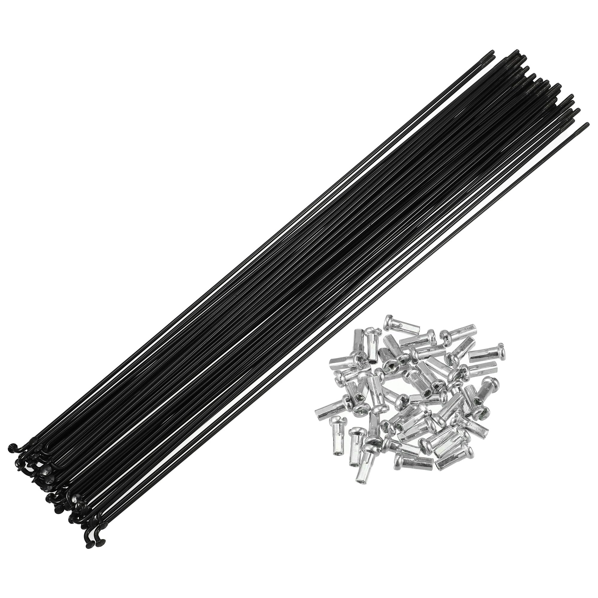 X AUTOHAUX 40 Pcs Bicycle Steel Spokes 14G Bike Spoke 278mm Length with Nipples