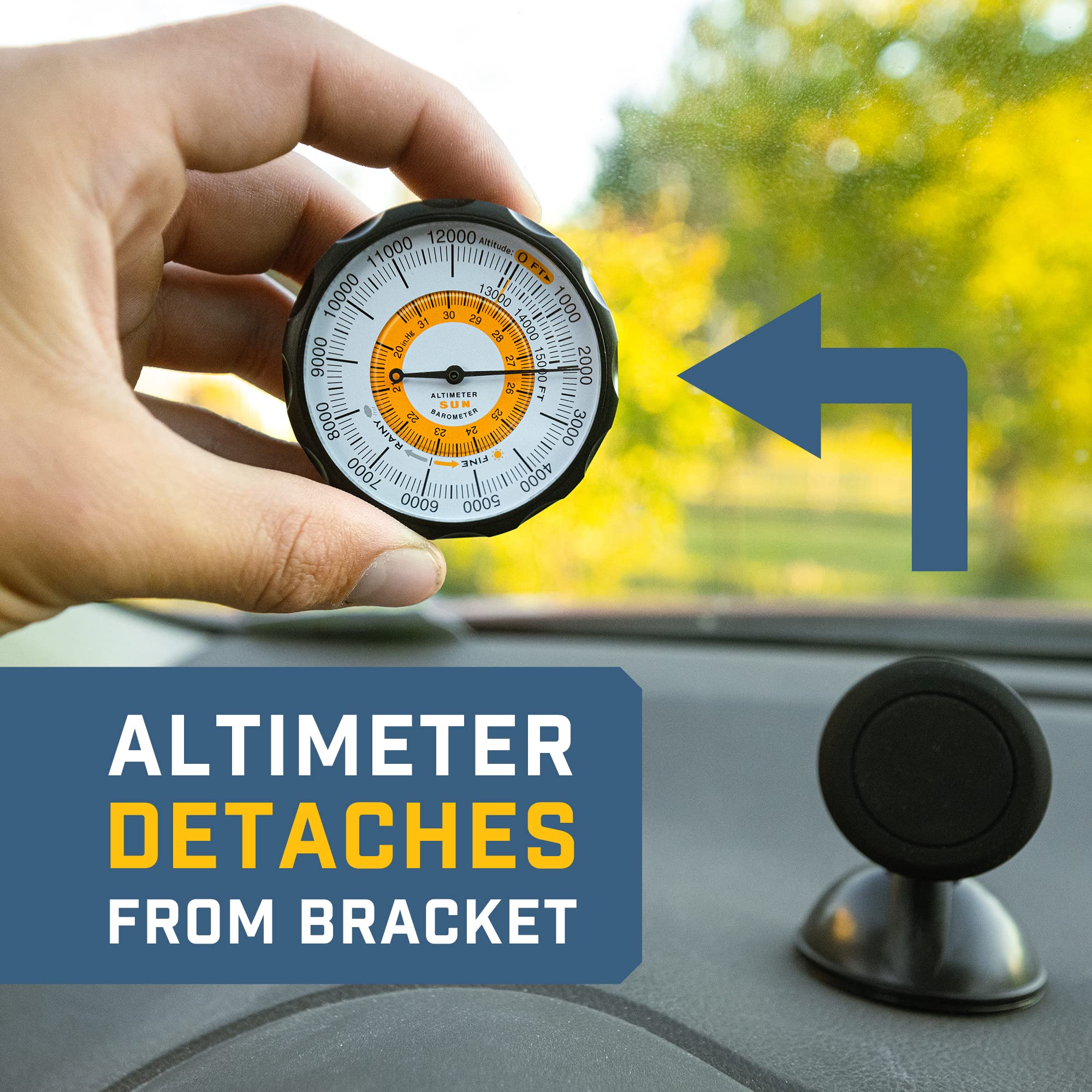 Altimeter Auto Mua Sun Company AltiPort - Detachable Windshield and Dashboard ...
