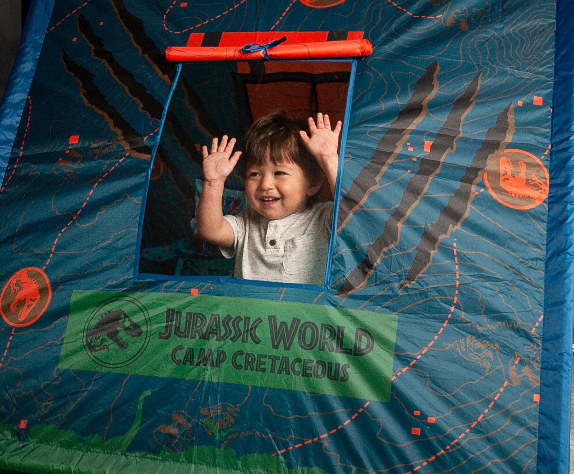 Ukonic Jurassic World: Camp Cretaceous Indoor Teepee Tent | Pop-Up Canopy Tents & Shelters, Fort Playhouse for Kids, Indoor Reading Nook | Dinosaur Toys & Games, Gifts and Collectibles | 5 x 4 Feet