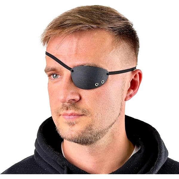 クッション・座布団 Black Eye Patch OG Boy Shaped Cushion Amazon.com: Premium Handmade Black Leather Eye Patch with Soft