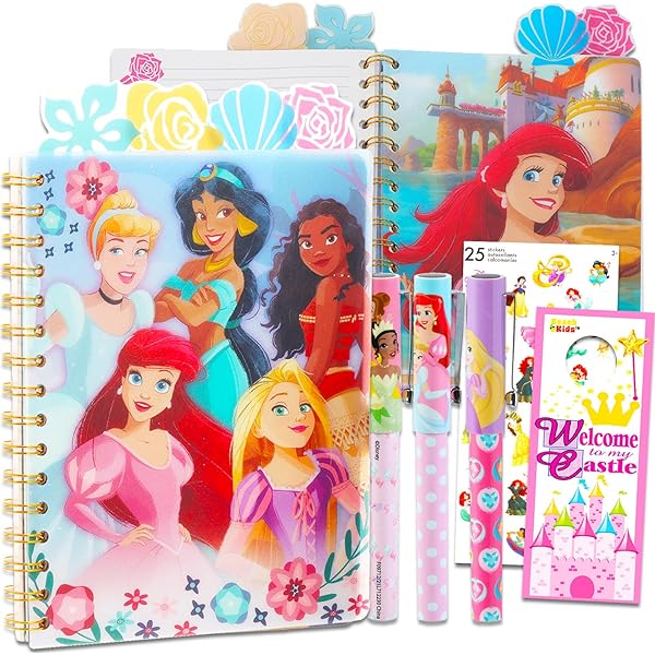 Disney Princess Tabbed Journal Set - Bundle with Disney