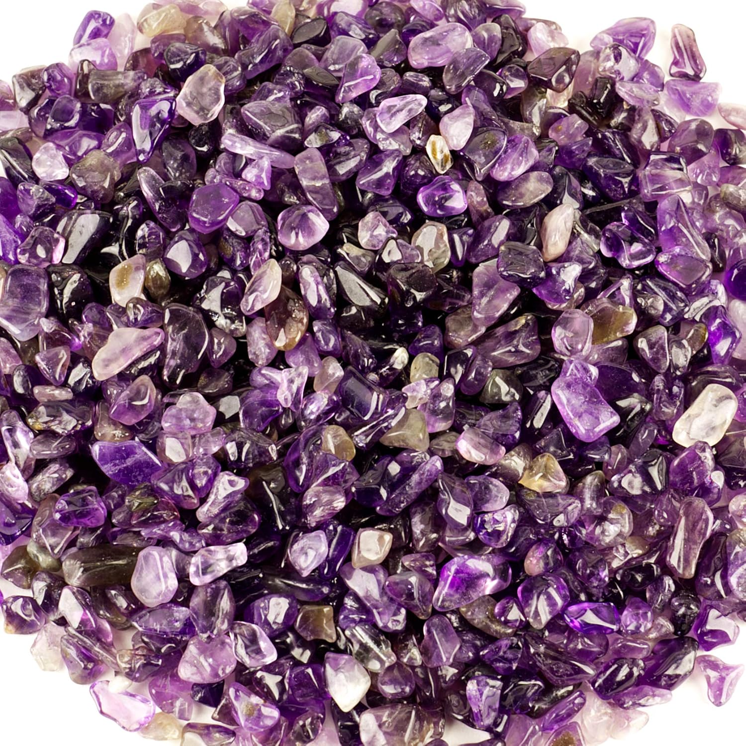 Indoor Fountains & Accessories - Cherry Tree Collection 1/2 Pound Polished Tumbled Gemstone Chips, Pebbles, Crystals for Decoration, Healing, Reiki, Chakra (Amethyst)