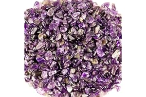 Cherry Tree Collection 1/2 Pound Polished Tumbled Gemstone Chips, Pebbles, Crystal Chips Bulk for Jewelry Making, Healing, Plants, Succulents, Aquariums, Decoration, Chakra (Amethyst)
