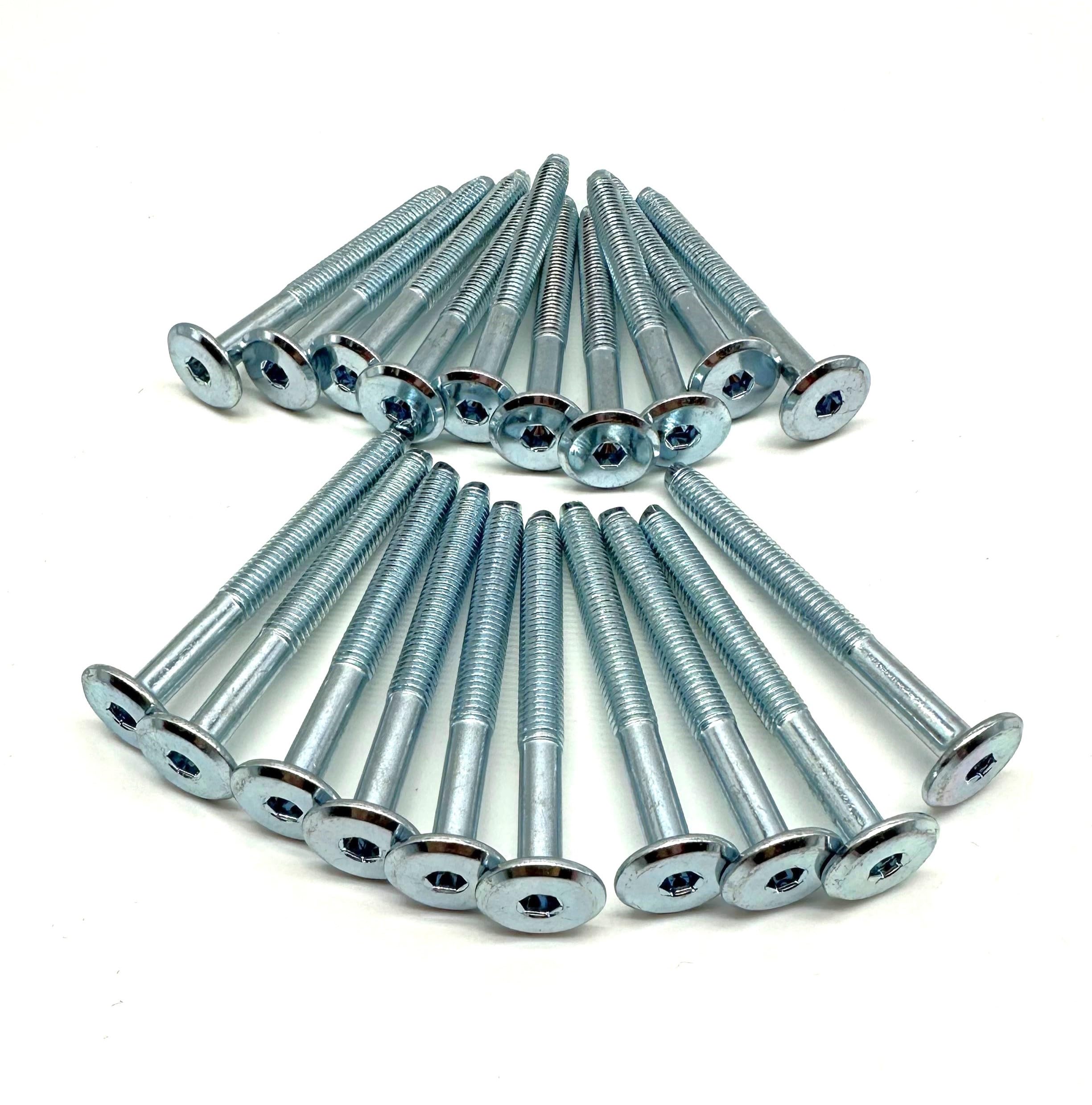 Pack of 20 | M6 x 60mm Joint Connector Bolts Furniture Connecting Bolt for Flat Pack, IKEA, Cot Bed