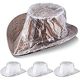 Geyoga 4 Pieces Cowboy Hat Rain Covers Plastic Protectors Cowboy Hat Covers for Storage Gray(X Large)