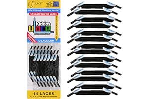 U-LACE uLace Kiddos No-Tie Shoelaces - Elastic Shoe Laces for Sneakers | Stretchy, Elastic Laces | Easy Installation - 14 Laces