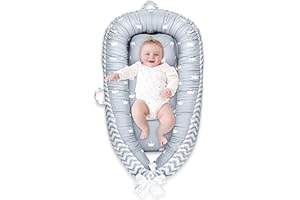 Mestron Baby Nest Cover for 0-12 Months,Baby Lounger Cover Baby Snuggle Infant Bassinet Mattress Insert Soft & Breathable Cotton Portable Infant Floor Seat Co-Sleeping (New Crown)