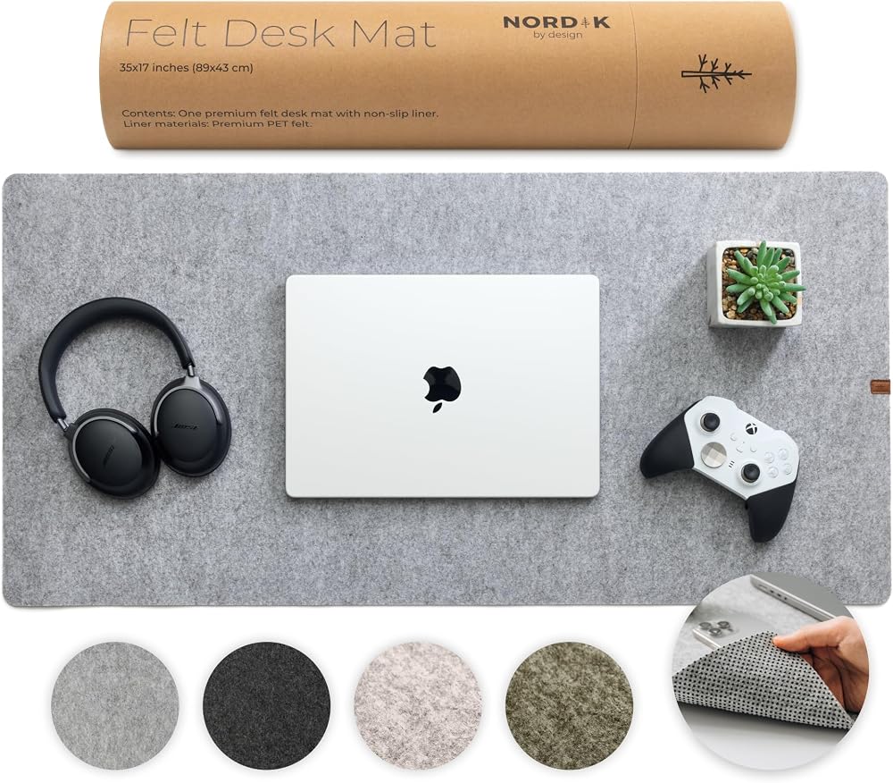 Nordik Large Felt Desk Mat Marle 89 x 43 cm Full Desk Cover