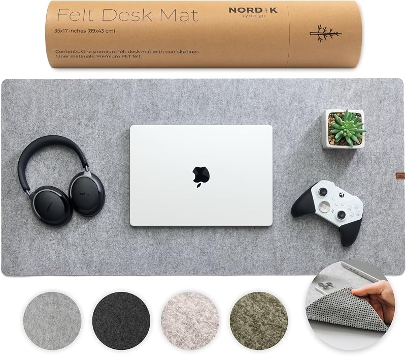 Nordik Large Felt Desk Mat Marle 89 x 43 cm Full Desk Cover