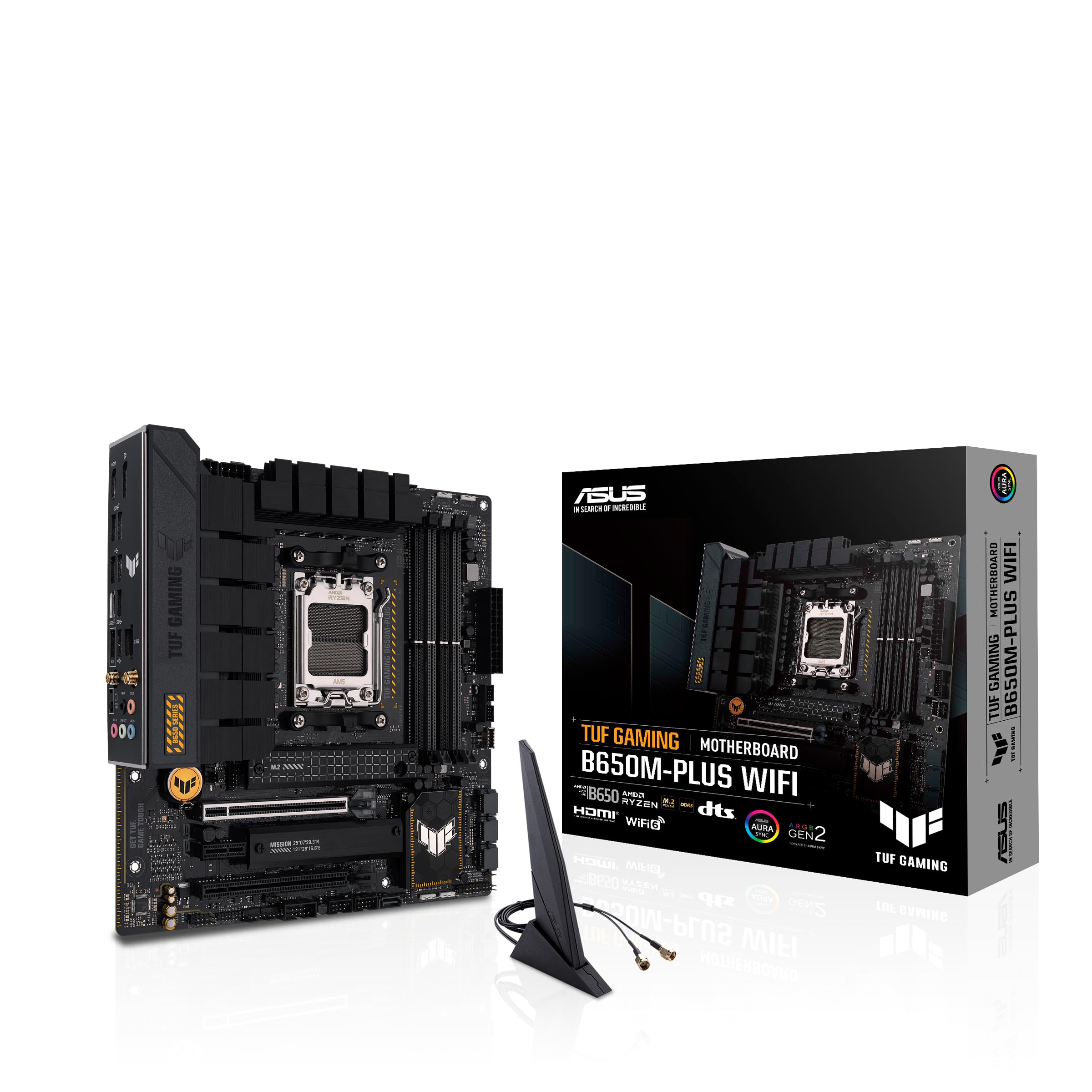 ASUS TUF Gaming B850M-PLUS WiFi Mainboard Sockel AMD AM5 (AMD B850, mATX, DDR5 Speicher, PCIe 5.0, 2X PCIe 4.0 M.2, WiFi 6E, Aura Sync) 7