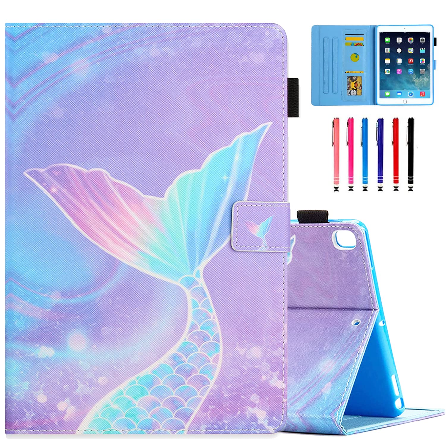 MOKASE Smart Sleep Wake Case with Stand for iPad 10.2 inch, Mermaid