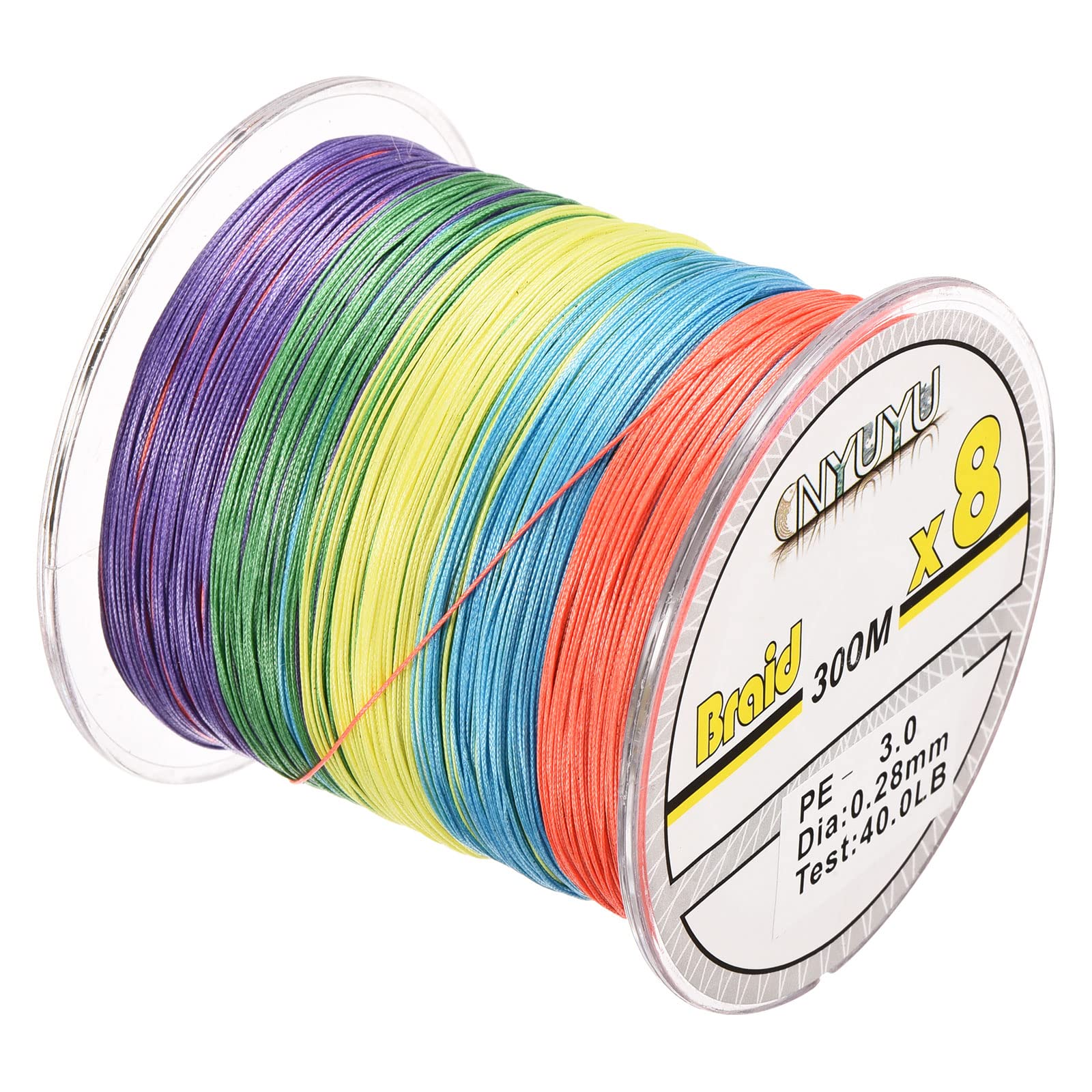 PATIKIL 328Yard/984Ft Braided Fishing Line 8 Strands, 40LB PE Braided Line Abrasion Resistant Zero Stretch for Saltwater or Freshwater, Colored