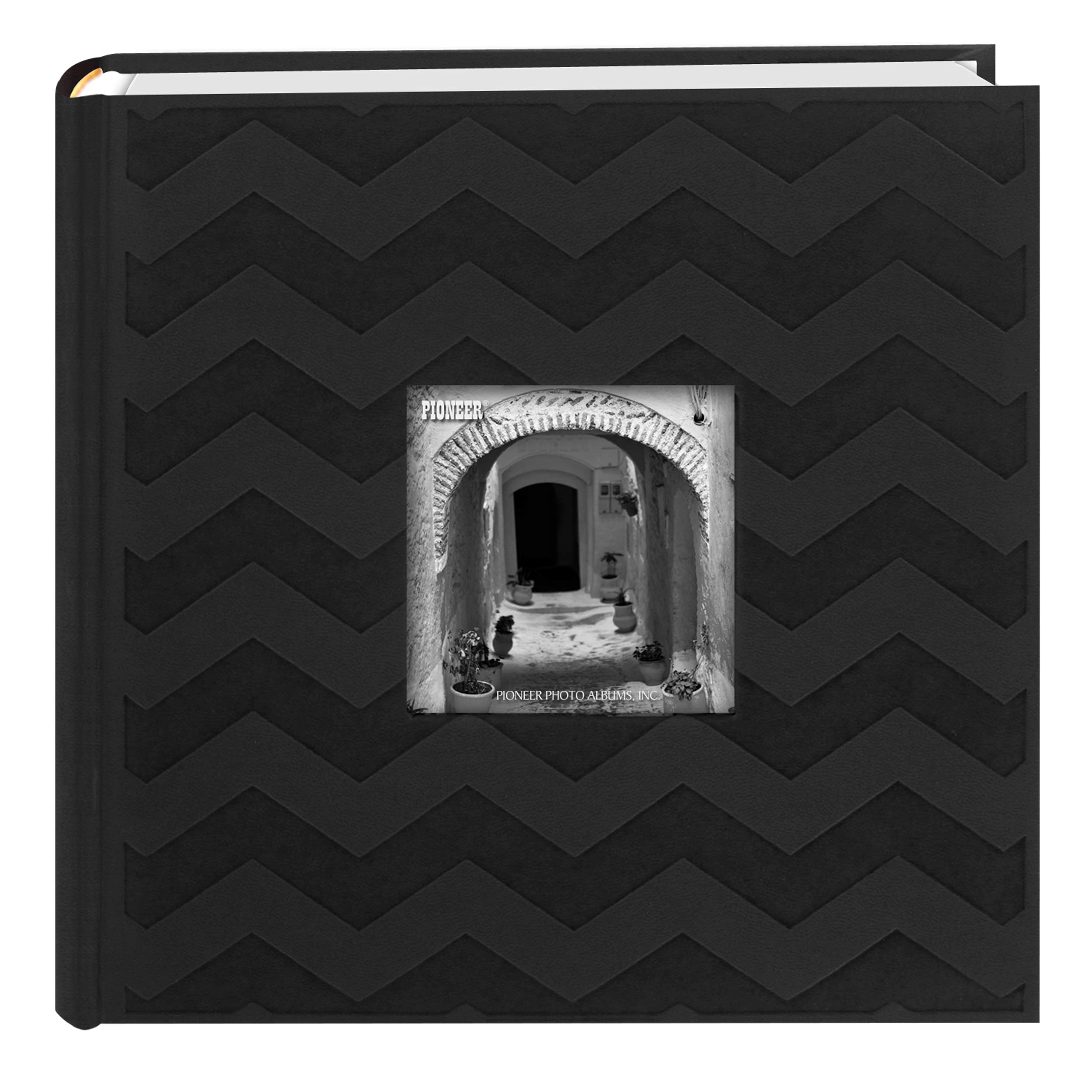 Pioneer Photo Albums DA200EMB-67317 Embossed 2-Up Photo Album 4 in. x 6 in. 200 Pockets-Black Chevron,