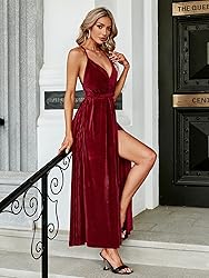 Simplee Women's Velvet V Neck Sleeveless Strap