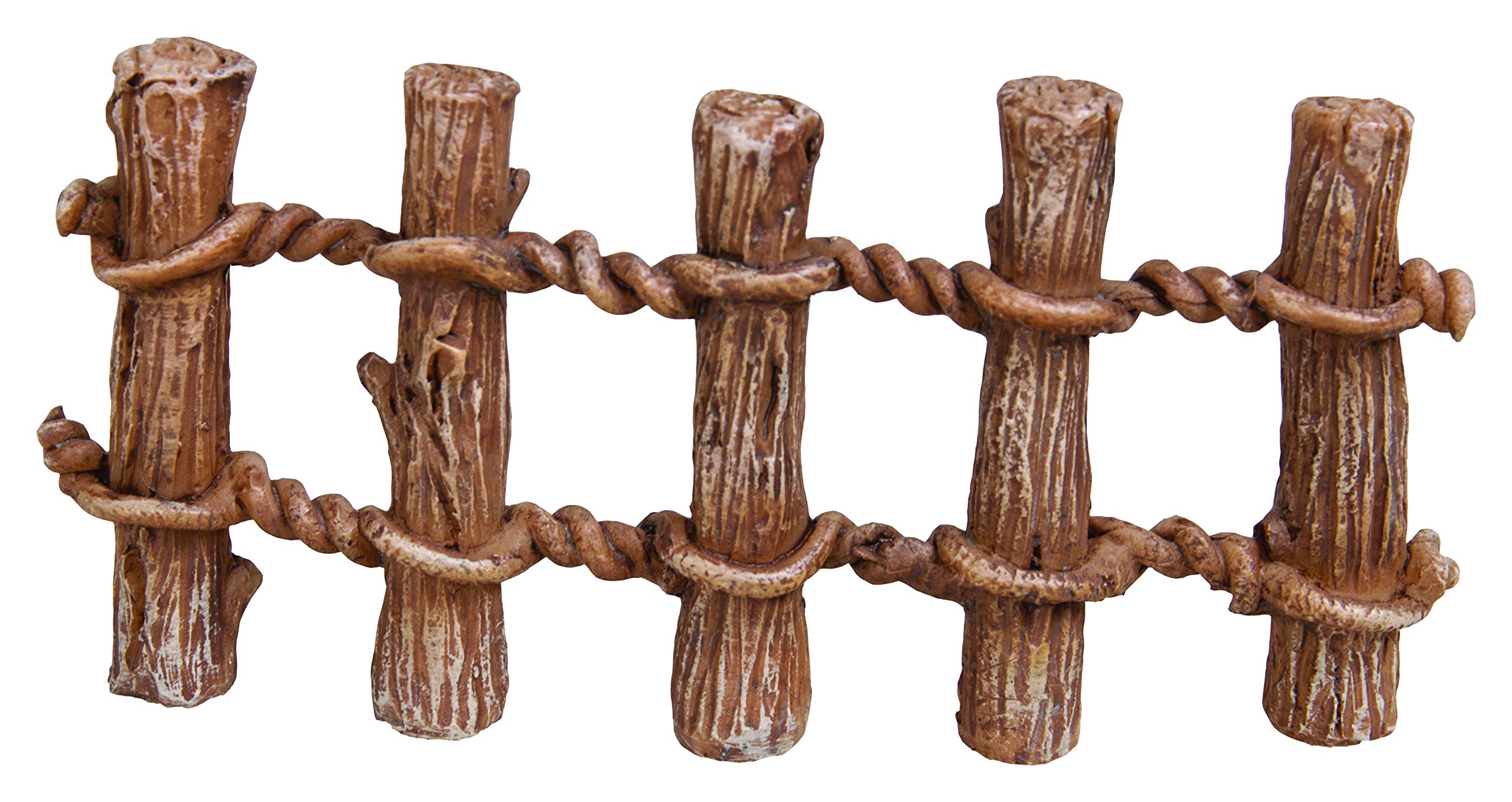 Miniature World MW03-023 Wooden Post Fence Ornaments - Brown (Pack Of 2)