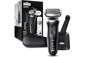 Braun Series 7 7075cc Electric Razor for Men with SmartCare Center, Beard Trimmer, Wet & Dry, Rechargeable, Cordless Foil Shaver, Black