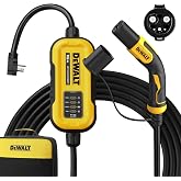 DEWALT Level 1 &amp; 2 Portable EV Charger, 12-16 Amps, 25 Ft. Cable | CSA certified, NACS compatible for Tesla EVs, travel bag and 5-15 adapter included
