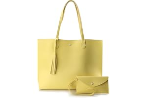 HOXIS Minimalist Clean Cut Pebbled Faux Leather Tote Womens Shoulder Handbag