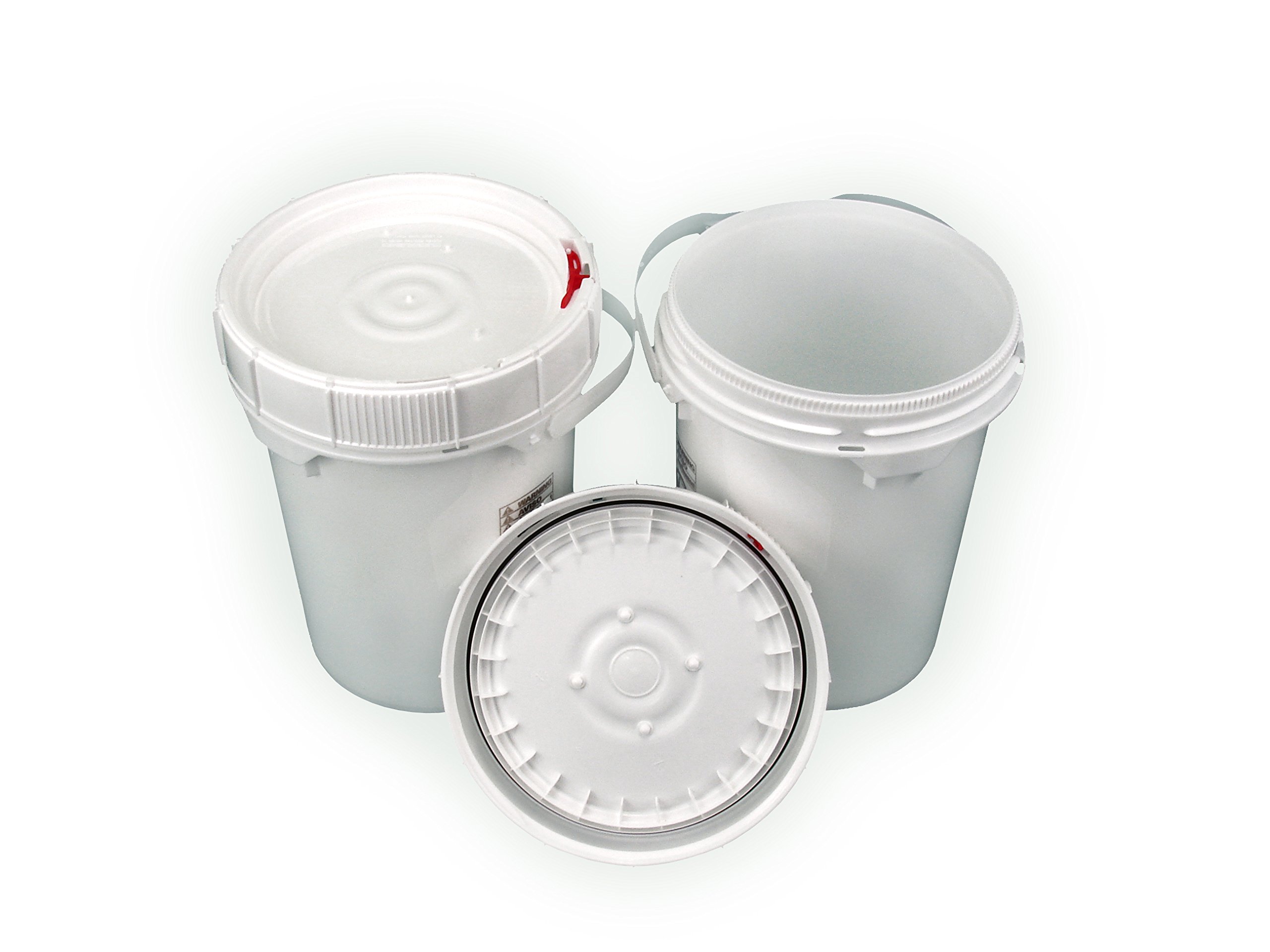 Screw Top Life latch 90 mil Bucket - 5 Gallon, White Lid - 2 Pack