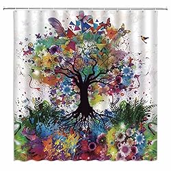 jingjiji Colorful Tree Shower Curtain Color