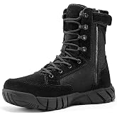 FREE SOLDIER Men's ULT Speed 8" Zip Military Tactical Boot | Rapid Response, Durable Leather, Side Zipper For Easy On/Off, Anti-Slip Outsole, Comfort, For Combat, Work, Hiking, Outdoor