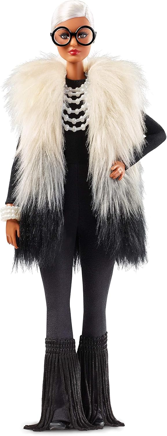 Prezzo Barbie-FWJ27 Styled by Iris Apfel Barbie Bambola con Gilet Multicolore, Pantaloni a Zampa d'Elefante con Frange e Accessori, Multi-tonalità, FWJ27 Offerte