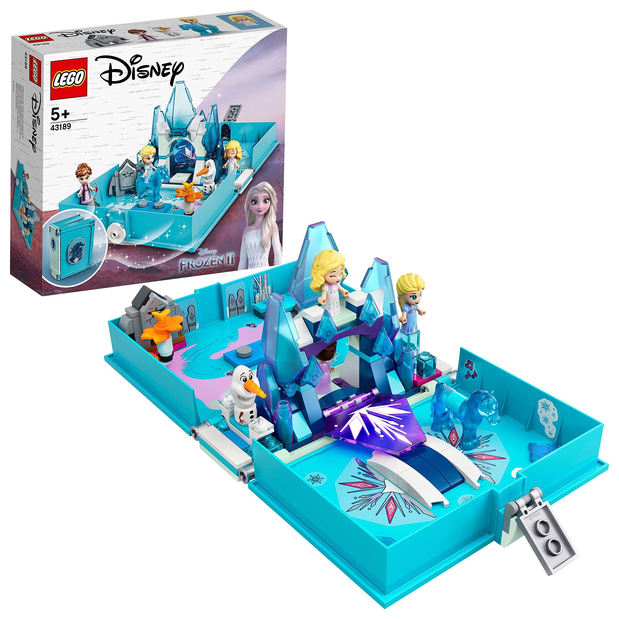 LEGO 43189 Disney Frozen 2 Elsa and the Nokk Storybook, Adventures Portable Playset, Travel Toys, Gifts for 5 Plus Year Old Kids, Girls & Boys with Micro Doll