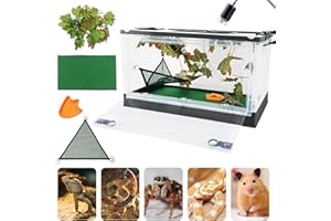 RunDuck Travel Portable Foldable Terrarium Kits for Reptiles -Heat-Resistant Material, Easy to Move with Wheels, Includes Plant, Feeding Bowl, and Carpet for Snakes, Lizards, Tortoises, and Leopard