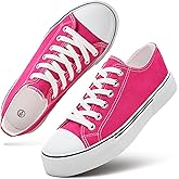 hash bubbie White Sneakers for Women Low Top Canvas Shoes Womens Canvas Sneakers Women's Fashion Sneakers Slip on Casual Tennis Shoes